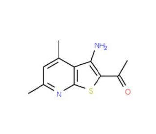 1-(3-amino-4,6-dimethylthieno[2,3-b]pyridin-2-yl)ethanone (CAS 52505-42-7) - chemical structure image