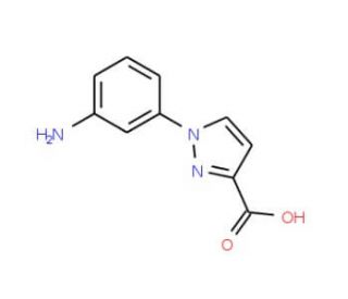 1-(3-aminophenyl)-1H-pyrazole-3-carboxylic acid - chemical structure image