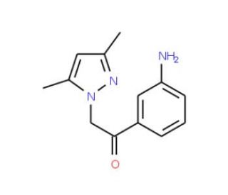 1-(3-Aminophenyl)-2-(3,5-dimethyl-1H-pyrazol-1-yl)-1-ethanone - chemical structure image