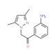 1-(3-Aminophenyl)-2-(3,5-dimethyl-1H-pyrazol-1-yl)-1-ethanone - chemical structure image