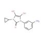 1-(3-aminophenyl)-3-cyclopropyl-4,5-dihydroxy-1,3-dihydro-2H-imidazol-2-one - chemical structure image