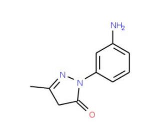 1-(3-aminophenyl)-3-methyl-4,5-dihydro-1H-pyrazol-5-one (CAS 90-32-4) - chemical structure image