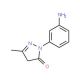 1-(3-aminophenyl)-3-methyl-4,5-dihydro-1H-pyrazol-5-one (CAS 90-32-4) - chemical structure image