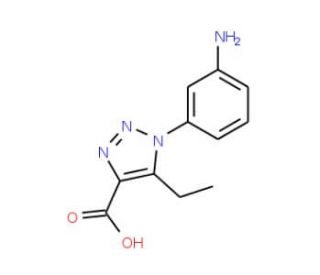 1-(3-aminophenyl)-5-ethyl-1H-1,2,3-triazole-4-carboxylic acid - chemical structure image