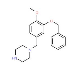 1-[3-(benzyloxy)-4-methoxybenzyl]piperazine - chemical structure image