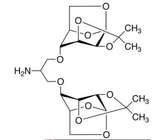 1,3-Bis-(1,6-anhydro-2,3-O-isopropylidene-β-D-mannopyranos-4-yloxy)-2-propylamine (CAS 95245-29-7) - chemical structure image