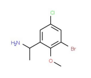 1-(3-bromo-5-chloro-2-methoxyphenyl)ethanamine - chemical structure image