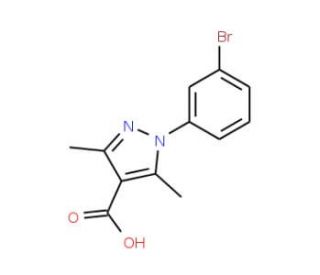 1-(3-Bromophenyl)-3,5-dimethyl-1H-pyrazole-4-carboxylic acid - chemical structure image