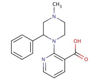 1-(3-Carboxy-2-pyridyl)-4-methyl-2-phenylpiperazine - chemical structure image