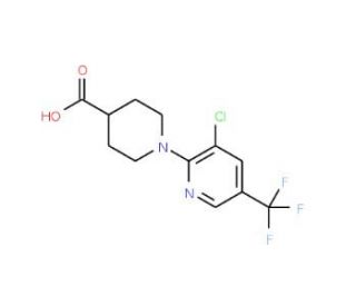 1-[3-Chloro-5-(trifluoromethyl)-2-pyridinyl]-4-piperidinecarboxylic acid - chemical structure image