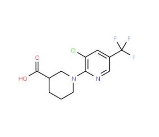 1-[3-Chloro-5-(trifluoromethyl)pyridin-2-yl]-3-piperidinecarboxylic acid - chemical structure image