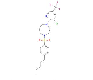 1-[3-Chloro-5-(trifluoromethyl)pyridin-2-yl]-4-{[4-(pent-1-yl)phenyl]sulphonyl}homopiperazine (CAS 646456-06-6) - chemical st