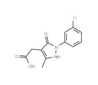 [1-(3-Chloro-phenyl)-5-hydroxy-3-methyl-1H-pyrazol-4-yl]-acetic acid - chemical structure image