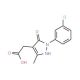 [1-(3-Chloro-phenyl)-5-hydroxy-3-methyl-1H-pyrazol-4-yl]-acetic acid - chemical structure image