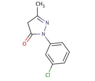 1-(3-Chlorophenyl)-3-methyl-2-pyrazolin-5-one (CAS 90-31-3) - chemical structure image