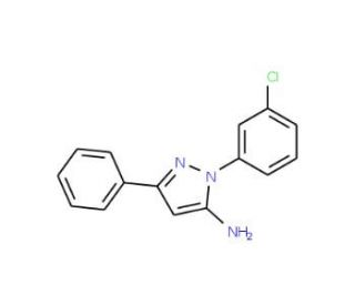 1-(3-Chlorophenyl)-3-phenyl-1H-pyrazol-5-ylamine (CAS 618098-26-3) - chemical structure image