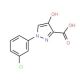 1-(3-chlorophenyl)-4-hydroxy-1H-pyrazole-3-carboxylic acid - chemical structure image