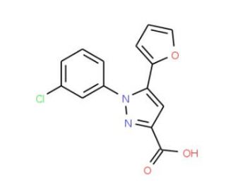 1-(3-chlorophenyl)-5-(2-furyl)-1H-pyrazole-3-carboxylic acid - chemical structure image