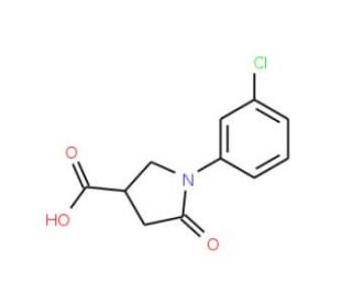 1-(3-Chlorophenyl)-5-oxopyrrolidine-3-carboxylic acid (CAS 92847-41-1) - chemical structure image
