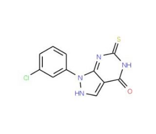 1-(3-chlorophenyl)-6-mercapto-1,5-dihydro-4H-pyrazolo[3,4-d]pyrimidin-4-one - chemical structure image