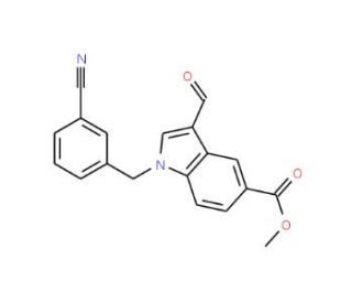 1-(3-Cyano-benzyl)-3-formyl-1H-indole-5-carboxylic acid methyl ester (CAS 925889-73-2) - chemical structure image