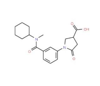 1-(3-{[cyclohexyl(methyl)amino]carbonyl}phenyl)-5-oxopyrrolidine-3-carboxylic acid - chemical structure image
