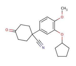 1-(3-(cyclopentyloxy)-4-methoxyphenyl)-4-oxocyclohexanecarbonitrile (CAS 152630-47-2) - chemical structure image