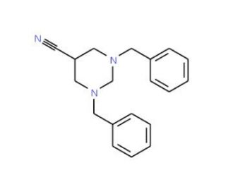 1,3-Dibenzyl-5-cyanohexahydropyrimidine (CAS 86236-77-3) - chemical structure image