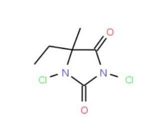 1,3-Dichloro-5-ethyl-5-methylimidazolidine-2,4-dione (CAS 89415-87-2) - chemical structure image