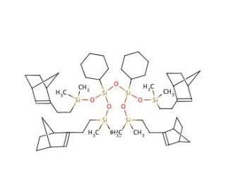 1,3-Dicyclohexyl-1,1,3,3-tetrakis[(norbornen-2-yl)ethyldimethylsilyloxy]disiloxane (CAS 314727-33-8) - chemical structure ima