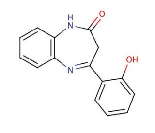 1,3-Dihydro-4-(2-hydroxyphenyl)-2H-1,5-benzodiazepin-2-one (CAS 61487-06-7) - chemical structure image
