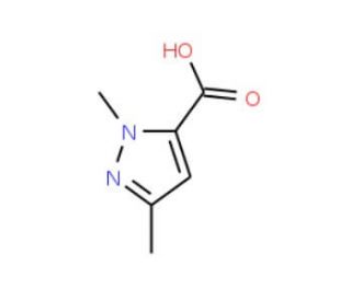1,3-Dimethyl-1H-pyrazole-5-carboxylic acid (CAS 5744-56-9) - chemical structure image