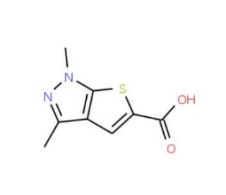 1,3-dimethyl-1H-thieno[2,3-c]pyrazole-5-carboxylic acid (CAS 25252-46-4) - chemical structure image