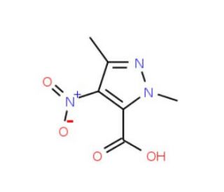1,3-dimethyl-4-nitro-1H-pyrazole-5-carboxylic acid (CAS 3920-37-4) - chemical structure image