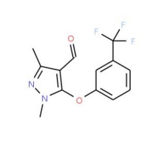 1,3-Dimethyl-5-[3-(trifluoromethyl)phenoxy]-1H-pyrazole-4-carbaldehyde - chemical structure image