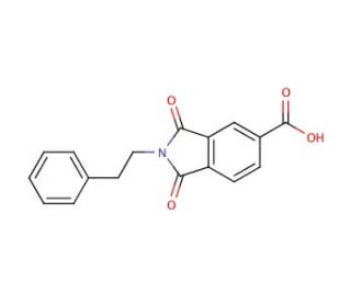 1,3-Dioxo-2-phenethyl-2,3-dihydro-1H-isoindole-5-carboxylic acid - chemical structure image