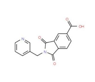 1,3-Dioxo-2-pyridin-3-ylmethyl-2,3-dihydro-1H-isoindole-5-carboxylic acid (CAS 348125-25-7) - chemical structure image