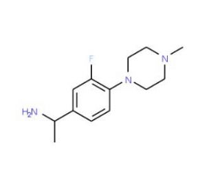 1-[3-fluoro-4-(4-methylpiperazin-1-yl)phenyl]ethan-1-amine - chemical structure image
