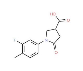 1-(3-fluoro-4-methylphenyl)-5-oxopyrrolidine-3-carboxylic acid (CAS 63674-46-4) - chemical structure image