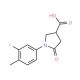 1-(3-fluoro-4-methylphenyl)-5-oxopyrrolidine-3-carboxylic acid (CAS 63674-46-4) - chemical structure image