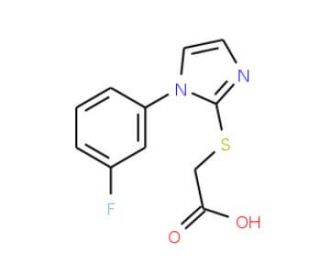 {[1-(3-fluorophenyl)-1H-imidazol-2-yl]thio}acetic acid - chemical structure image