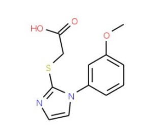 {[1-(3-methoxyphenyl)-1H-imidazol-2-yl]thio}acetic acid - chemical structure image