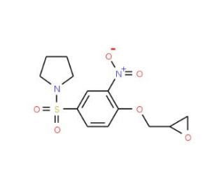 1-{[3-nitro-4-(oxiran-2-ylmethoxy)phenyl]sulfonyl}pyrrolidine - chemical structure image