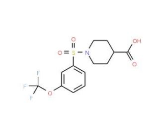 1-{[3-(trifluoromethoxy)phenyl]sulfonyl}piperidine-4-carboxylic acid (CAS 949791-66-6) - chemical structure image