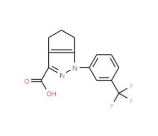 1-[3-(trifluoromethyl)phenyl]-1,4,5,6-tetrahydrocyclopenta[c]pyrazole-3-carboxylic acid - chemical structure image