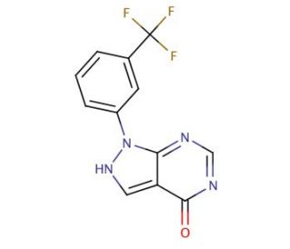 1-[3-(trifluoromethyl)phenyl]-1,5-dihydro-4H-pyrazolo[3,4-d]pyrimidin-4-one - chemical structure image