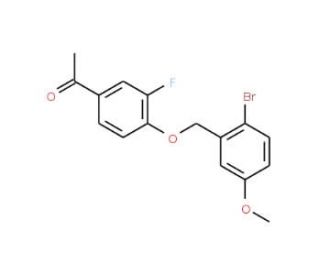 1-{4-[(2-Bromo-5-methoxybenzyl)oxy]-3-fluorophenyl}-1-ethanone - chemical structure image