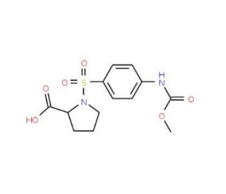 1-({4-[(methoxycarbonyl)amino]phenyl}sulfonyl)pyrrolidine-2-carboxylic acid - chemical structure image