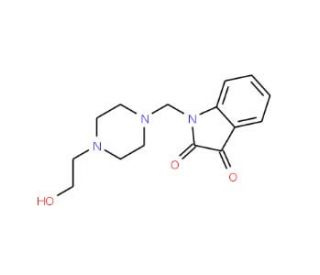 1-[4-(2-Hydroxy-ethyl)-piperazin-1-ylmethyl]-1H-indole-2,3-dione (CAS 6532-17-8) - chemical structure image