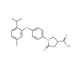 1-[4-(2-isopropyl-5-methylphenoxy)phenyl]-5-oxopyrrolidine-3-carboxylic acid - chemical structure image